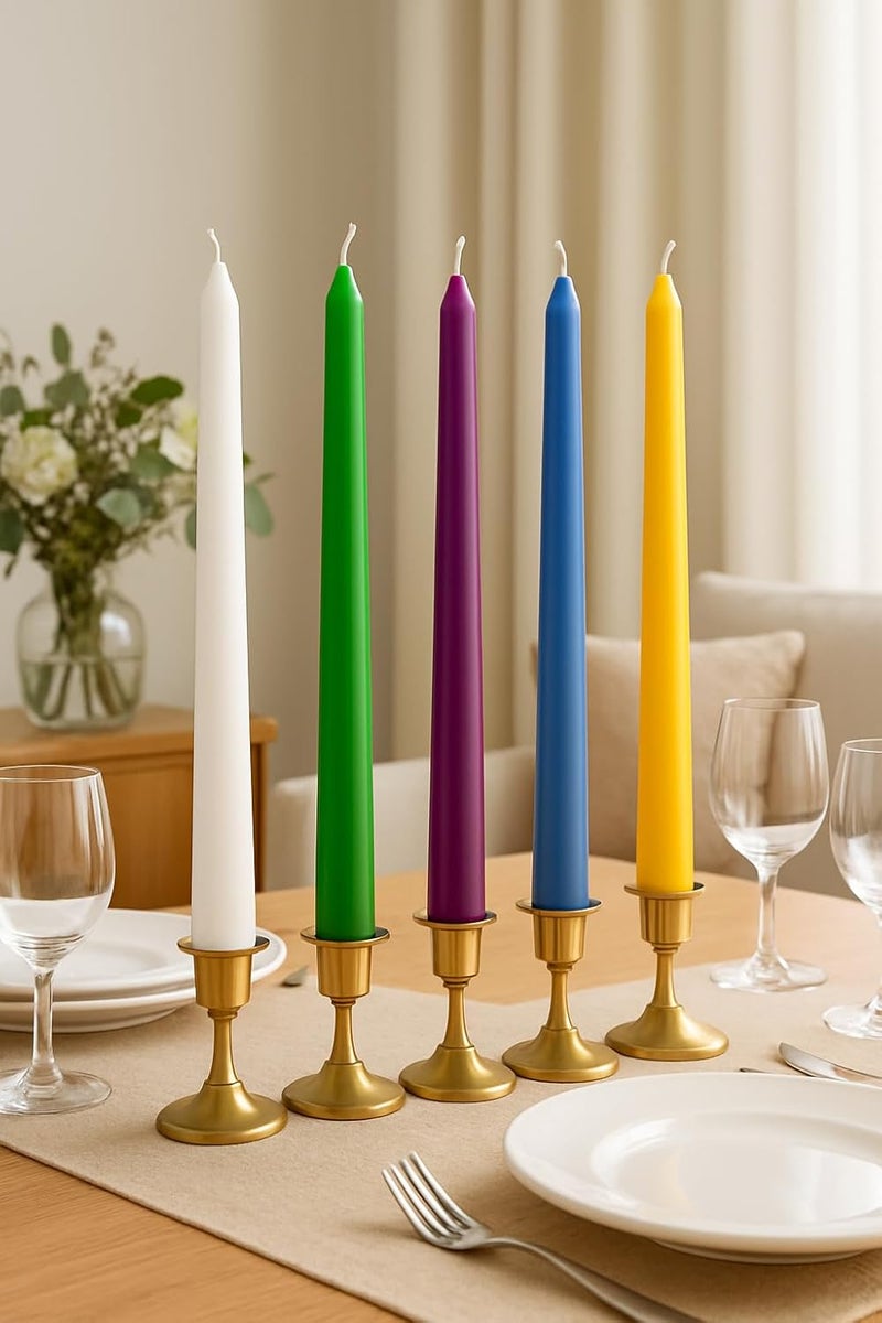 Dinil Red Taper Candles – 10 Inch Tapered Candles Set of 4 – Unscented Taper Candles – Decorative Long Candlesticks for Decoration, Festival, Dinner, Party – Long Burning Time – Red - Image 3
