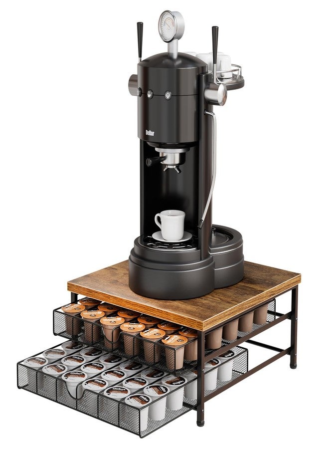 BSTSLL Coffee Pod Drawer Holder for K Cup Storage Drawer Holder, 2-Tier Coffee Pod Holder For Counter, 72 Capacity Pods Storage Organizer Cups Capsule for Coffee Station Black - Image 2