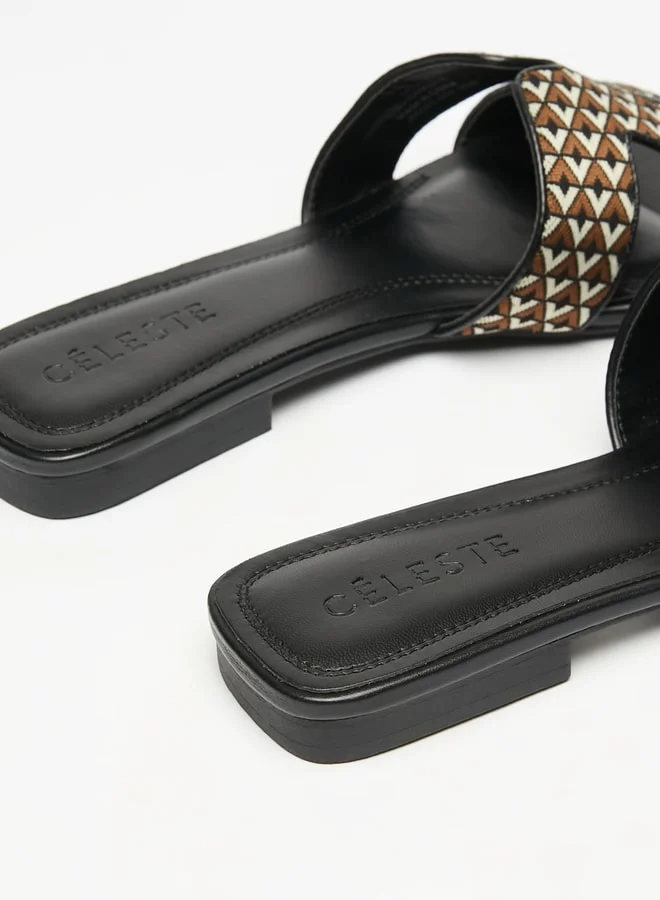 سيليست Women Textured Open Toe Slip On Sandals