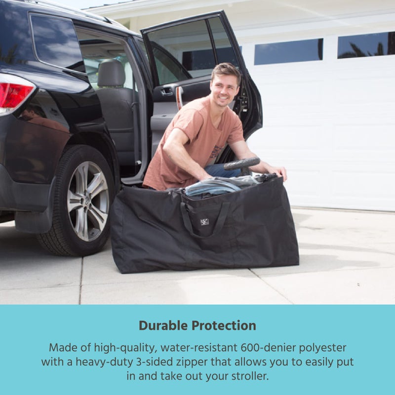 J.L. Childress Standard & Dual Stroller Bag - Travel Bag for Airplane, Fits Most Single & Double Baby Strollers, Airport Accessories for Gate or Baggage Check, Adjustable Strap - X-Large, Unpadded - Image 4