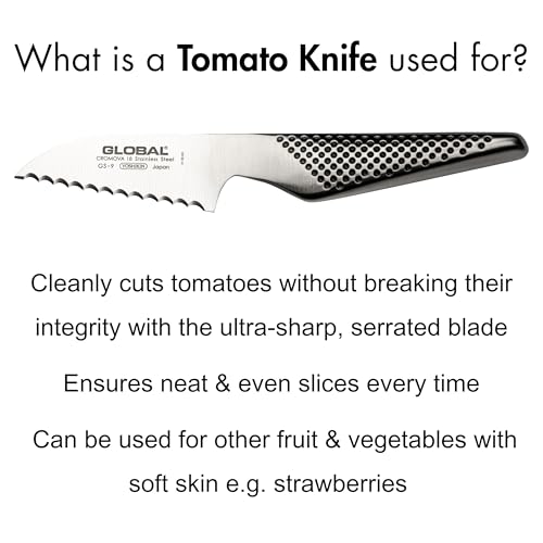 Global 3 inch Tomato Knife - Lightweight Japanese Stainless Steel, Razor-Sharp Edge, Made in Japan, GS-9 - Image 4