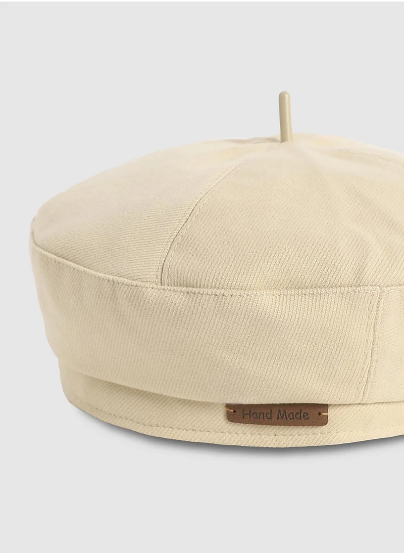 Haute Sauce Pin Tipped Beret Hat - Cream