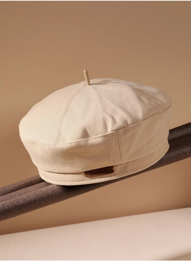 Haute Sauce Pin Tipped Beret Hat - Cream