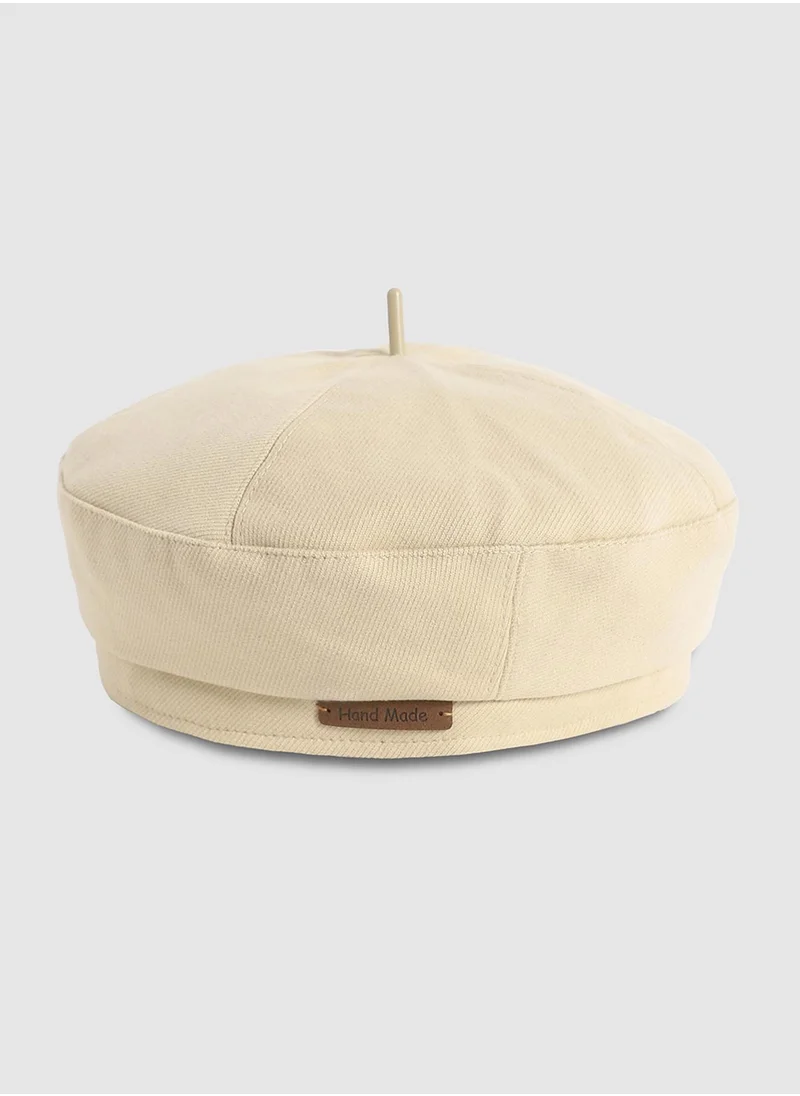 Haute Sauce Pin Tipped Beret Hat - Cream