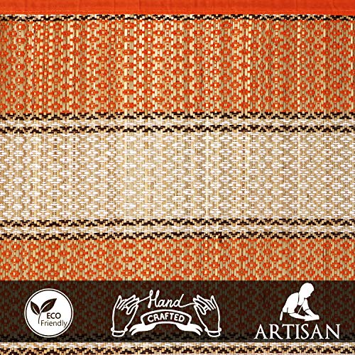 HOKIPO Rectangular Chatai (Orange, Madurkathi, 6.5X4.5 Feet) - Image 4