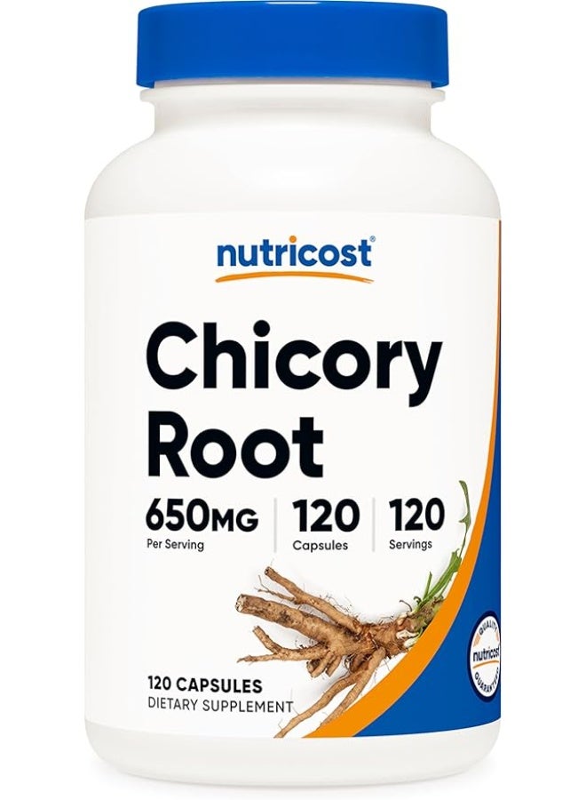Nutricost, Chicory Root, 650 mg, 120 Capsules - Image 1