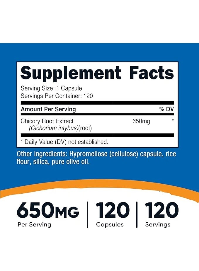 Nutricost, Chicory Root, 650 mg, 120 Capsules - Image 2