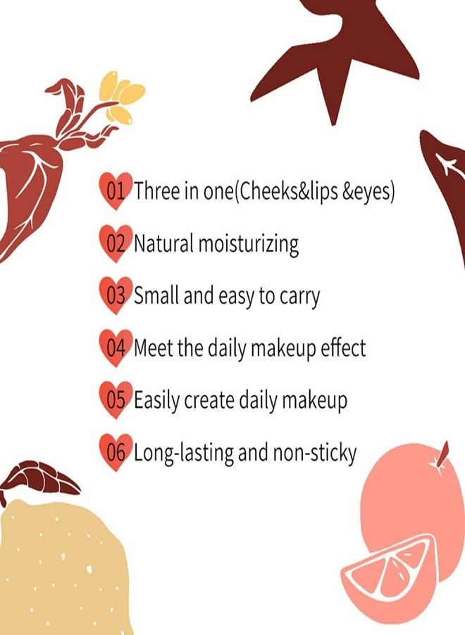 Pick Me Up Collection Pick Me Multifunctional Blush Rouge Cream Eyeshadow Lipstick 3-in-1 Palette Long-lasting Waterproof  03 - Image 3