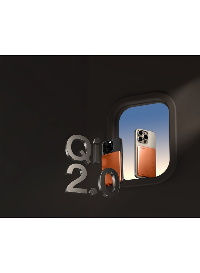 باورولوجي بنك طاقة ماج سيف فائق النحافة بسعة 5000 مللي أمبير في الساعة /شحن لاسلكي 15 واط /شحن من النوع سي 20 واط /حماية مدمجة /مغناطيسات قوية /شحن سريع /مدخل/مخرج من النوع سي - برتقالي - Image 2