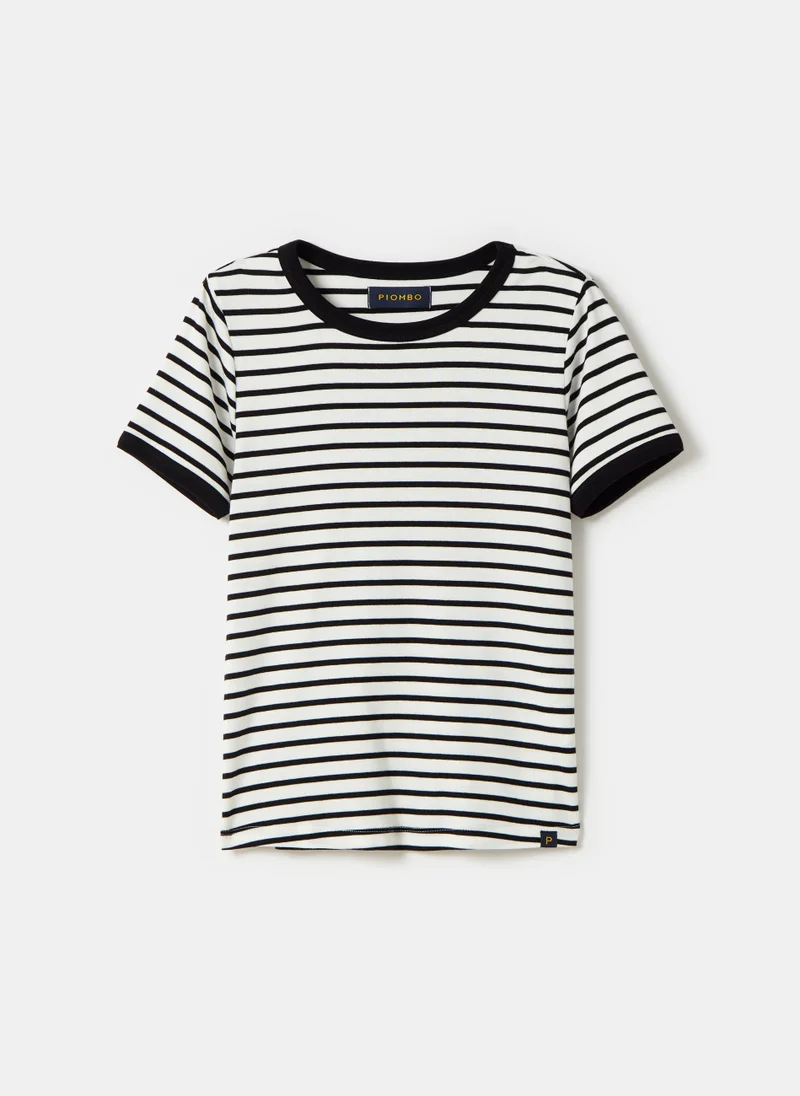 او في اس Striped T-shirt in stretch cotton