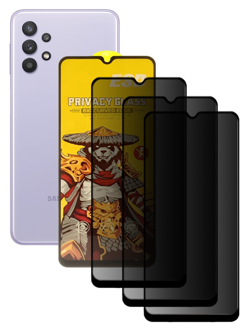 ESD 3 Pieces Tempered Dustproof Privacy Glass Screen Protector Compatible For Samsung Galaxy A32 5G - Image 1