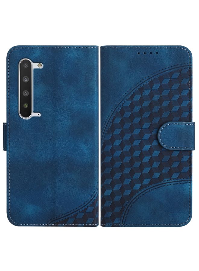 BGM Case Cover For Sharp Aquos R5G YX0060 Elephant Head Embossed Phone Leather Case with Lanyard Royal Blue