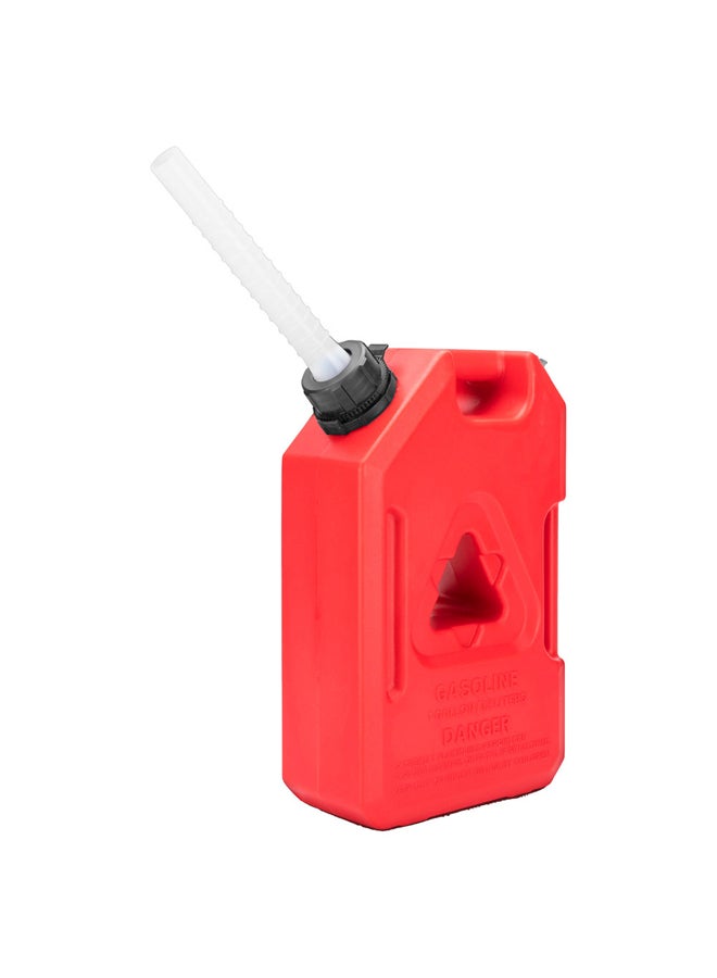 DPT Thick Fuel and Gasoline Tank, 
Portable Plastic Petrol Container, Red, capacity 3.8 L - Image 1