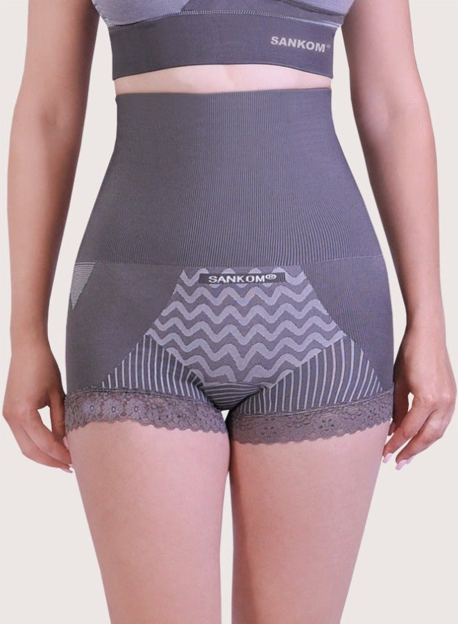 Sankom Patent Premium Brief is a High Waist shapewear that supports your back, shapes your waist, and helps improve posture. Made with breathable, soft fabric for all day comfort. It offers tummy control, a slimming fit. - Image 3