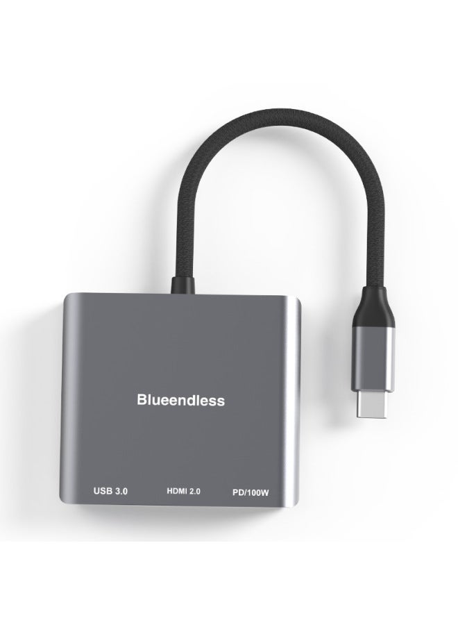 محول Type-C لمحطة الإرساء بدقة 4K 60Hz، شاحن سريع PD، محور USB 3.0، محطة إرساء للحاسوب المحمول - Image 1