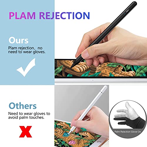 COO ​​​Stylus Pen for iPad 2018-2023 with Palm Rejection, Active Pencil for iPad 10th/9th/8th/7th/6th Generation, for iPad Pro 11/12.9 inch, for iPad Air 5th/4th/3th Gen, for iPad Mini 6th/5th Gen (Black) - Image 3