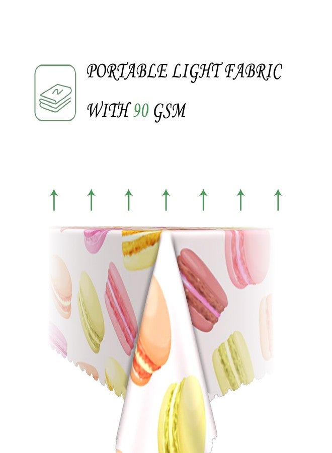 ggaimwf مفرش طاولة مستطيل الشكل مقاس 60×102 بوصة، مزين برسومات حلوى فرنسية (ماكارون)، قابل للغسل، متين، مناسب للطعام في المنزل أو المطعم أو المقهى أو حفلات أعياد الميلاد. - Image 2