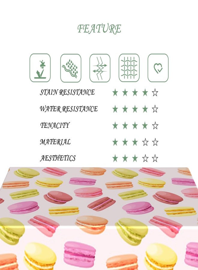 ggaimwf مفرش طاولة مستطيل الشكل مقاس 60×102 بوصة، مزين برسومات حلوى فرنسية (ماكارون)، قابل للغسل، متين، مناسب للطعام في المنزل أو المطعم أو المقهى أو حفلات أعياد الميلاد. - Image 3