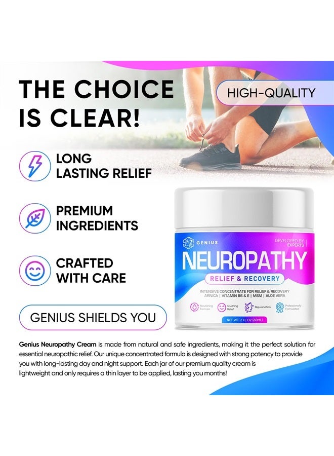 GENIUS CURE GENIUS Neuropathy Nerve Relief Cream with Arnica and Vitamin B6 - Maximum Strength for Feet, Hands, Legs, Toes - Soothing and Effective Relief - Image 4