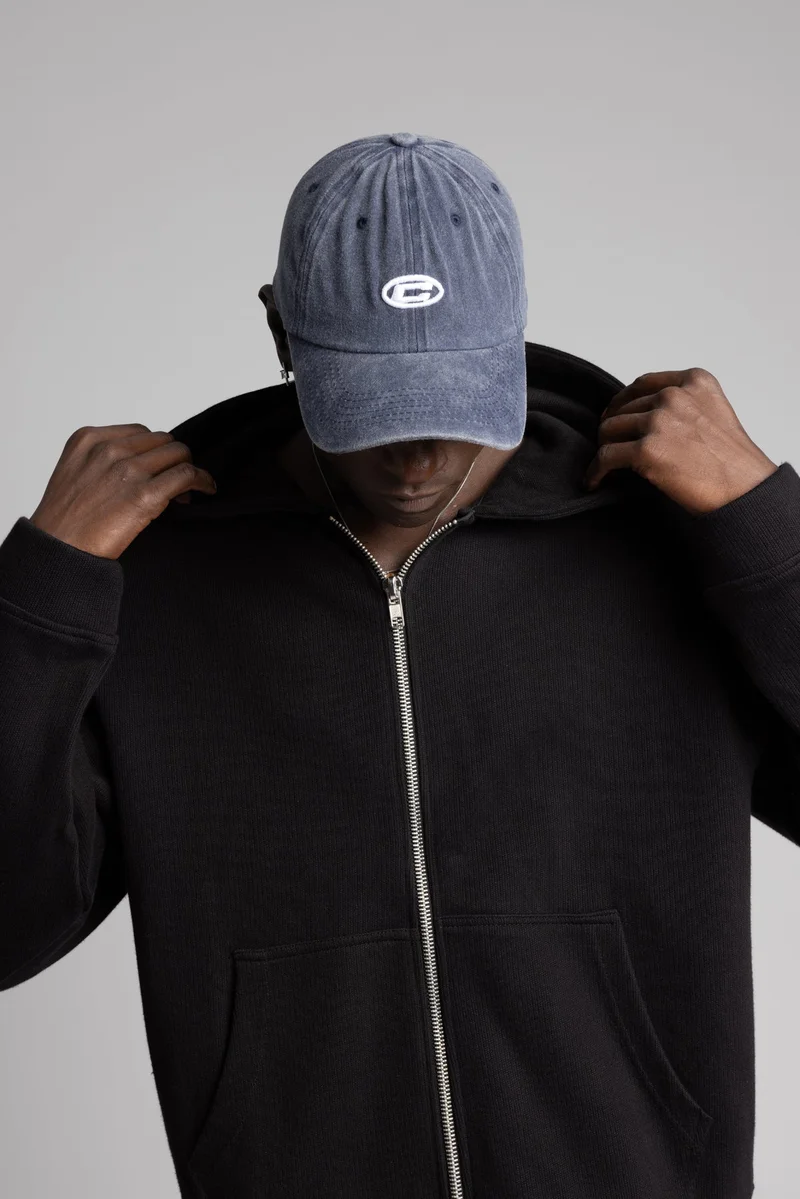 Catch Diagonal Hooded Zip-Up Sweatshirt