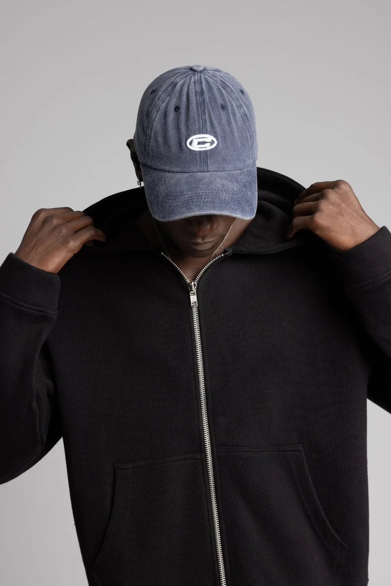 Catch Diagonal Hooded Zip-Up Sweatshirt
