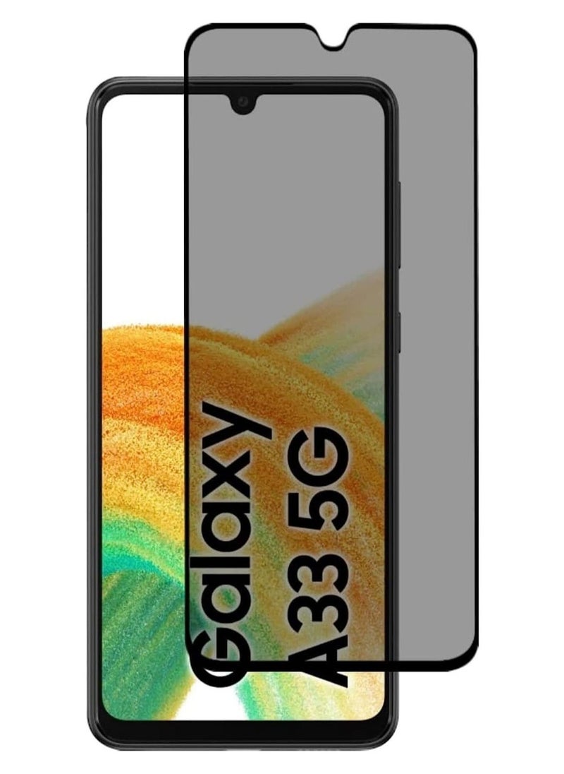 Raxoom Samsung Galaxy A33 5G Privacy Glass Screen Protector Anti-Spy Tempered Glass Film 9H Hardness Scratch Resistant Bubble Free Glass Screen Protector - Image 1