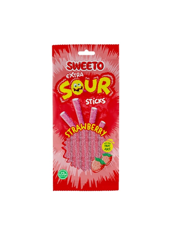 SWEETO Extra Sour Strawberry Sticks 75g
