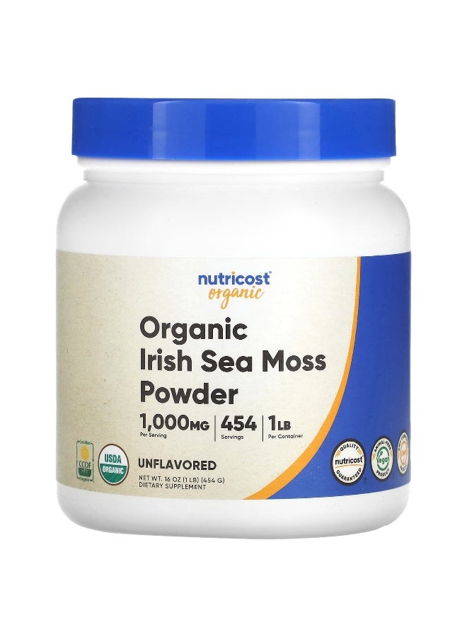 Nutricost نوتريكوست، مسحوق الطحالب البحرية الأيرلندية العضوية، بدون نكهة، 16 أونصة (454 جرام) - Image 1