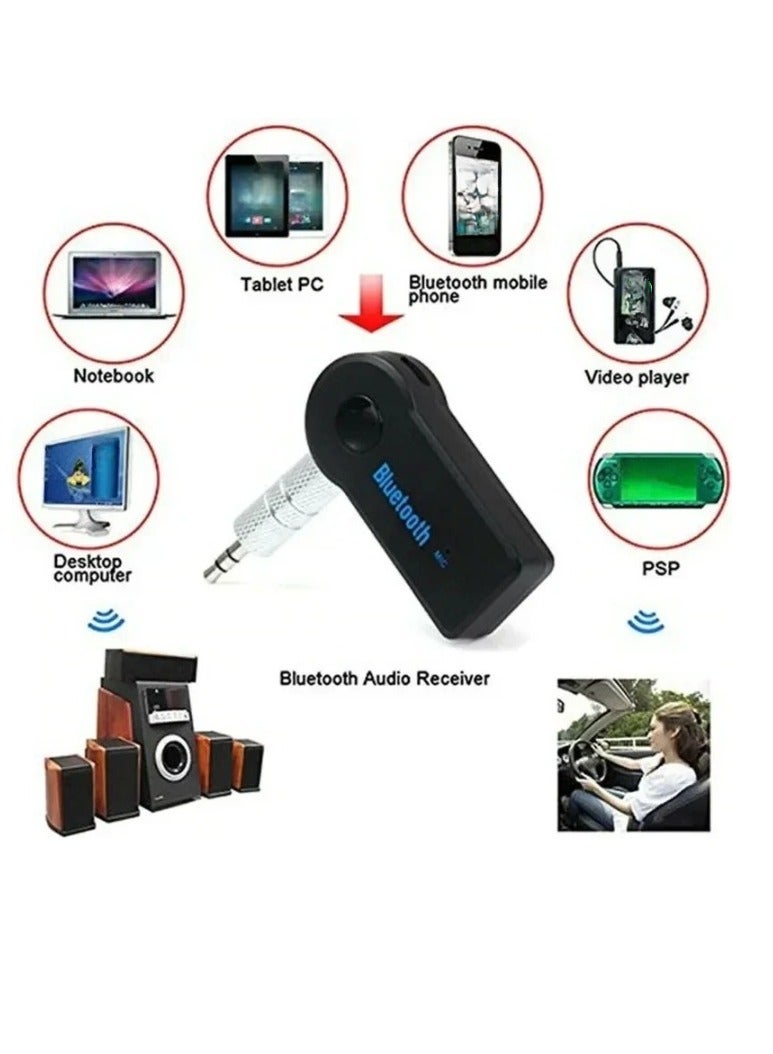 جهاز استقبال بلوتوث AUX للسيارة، محول ستيريو بلوتوث حر اليدين، محول صوت خفيف الوزن وصغير الحجم، محول بلوتوث لاسلكي للسيارة والهاتف المحمول، (قطعة واحدة) - Image 3