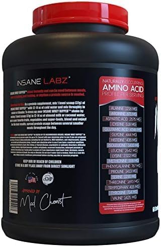 Insane Labz Insane Whey Ripped Lean Muscle Building Protein with LCarnitine and CLA Oil Powder 5lbs 60 Servings Vanilla - Image 3