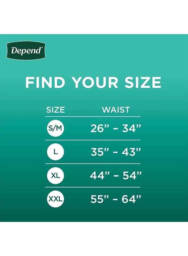 Depend Fresh Protection Adult Incontinence Underwear for Men (Formerly Depend Fit-Flex), Disposable, Maximum, Small/Medium, Grey, 32 Count, Packaging May Vary  - Image 2