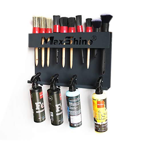 Maxshine Universal Detailing Brush & Spray Bottle Holder - Car Garage & Mobile Detailing Organizer, Holds 10 Detailing Brushes & Trigger Spray Bottles, Space-Saving Auto Detailing Accessories - Image 5