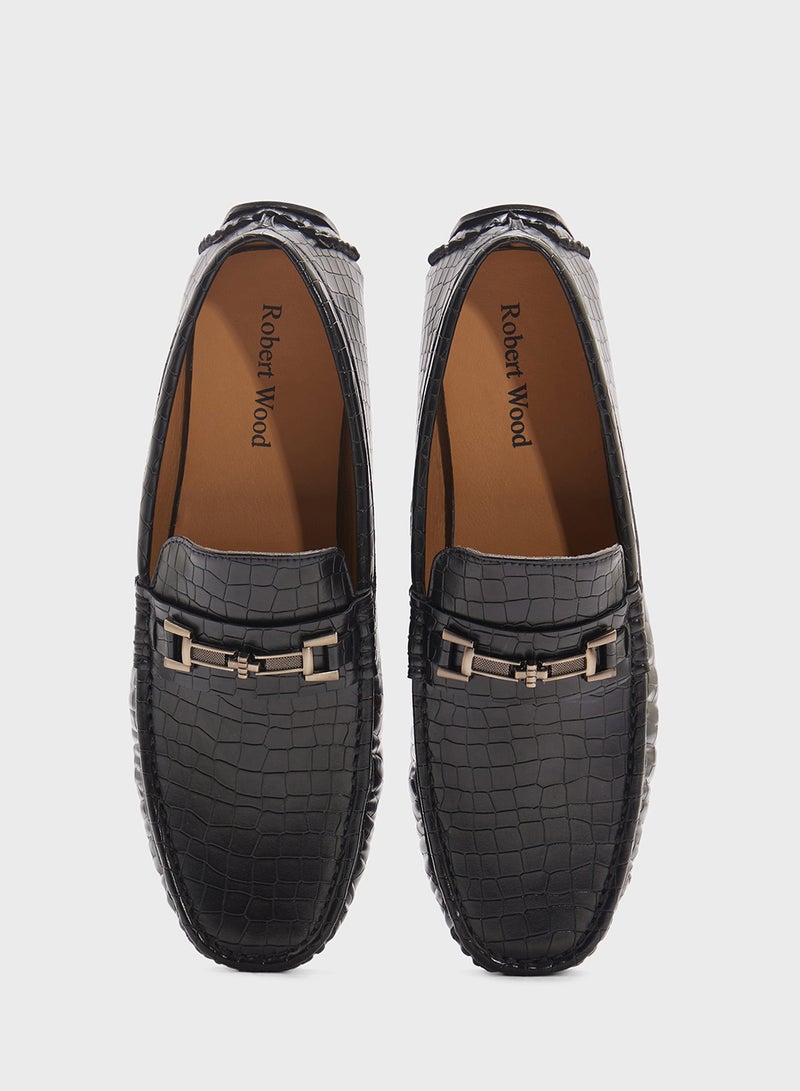 Robert Wood Croc Emboss Loafers  - Image 4