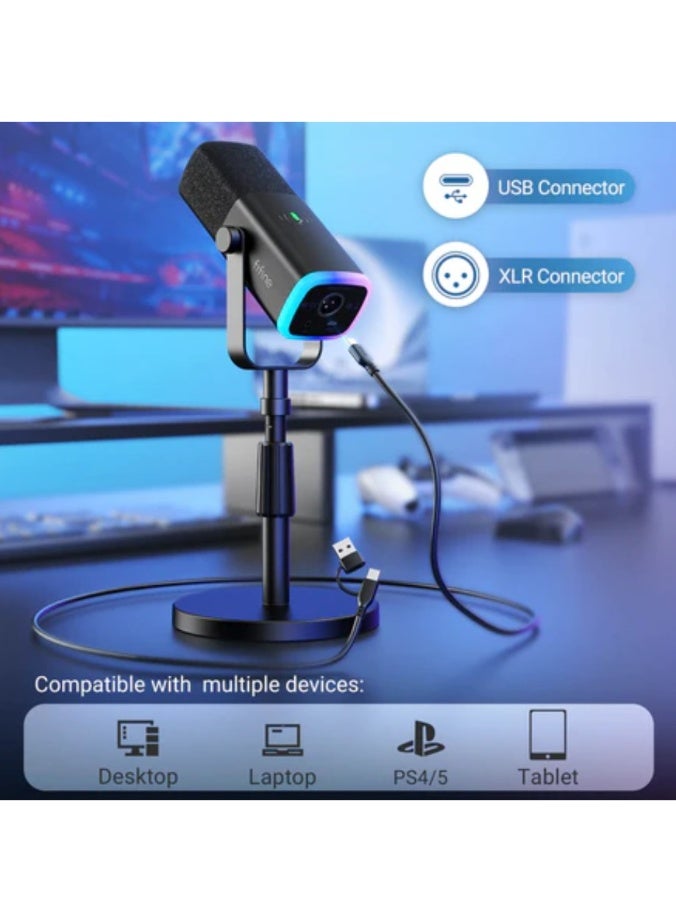 فيفين ميكروفون FIFINE AmpliGame AM8S الديناميكي مع حامل مكتبي قابل للتعديل - Image 3