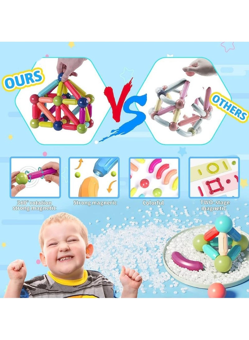 42 PCS Magnetic Building Blocks Toy, Stacking Magnetic Stick Rods and Ball Toys, Educational Construction Puzzle for Kids  - Image 4