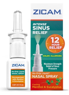 ZICAM Zicam Intense Sinus Relief No-Drip Liquid Nasal Spray with Cooling Menthol & Eucalyptus, 0.5 Ounce (Pack of 1) 