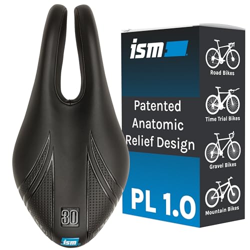 ISM PL 1.0 Noseless Bike Seat - Split Nose Bicycle Saddle for Road Bikes, Mountain Bikes, Gravel, and Triathlon Bikes - Unisex Anatomic Relief Bicycle Saddle for Optimized Blood Flow - Image 1
