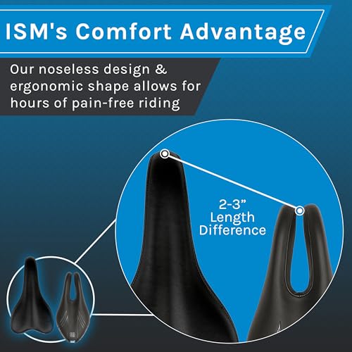 ISM PL 1.0 Noseless Bike Seat - Split Nose Bicycle Saddle for Road Bikes, Mountain Bikes, Gravel, and Triathlon Bikes - Unisex Anatomic Relief Bicycle Saddle for Optimized Blood Flow - Image 3