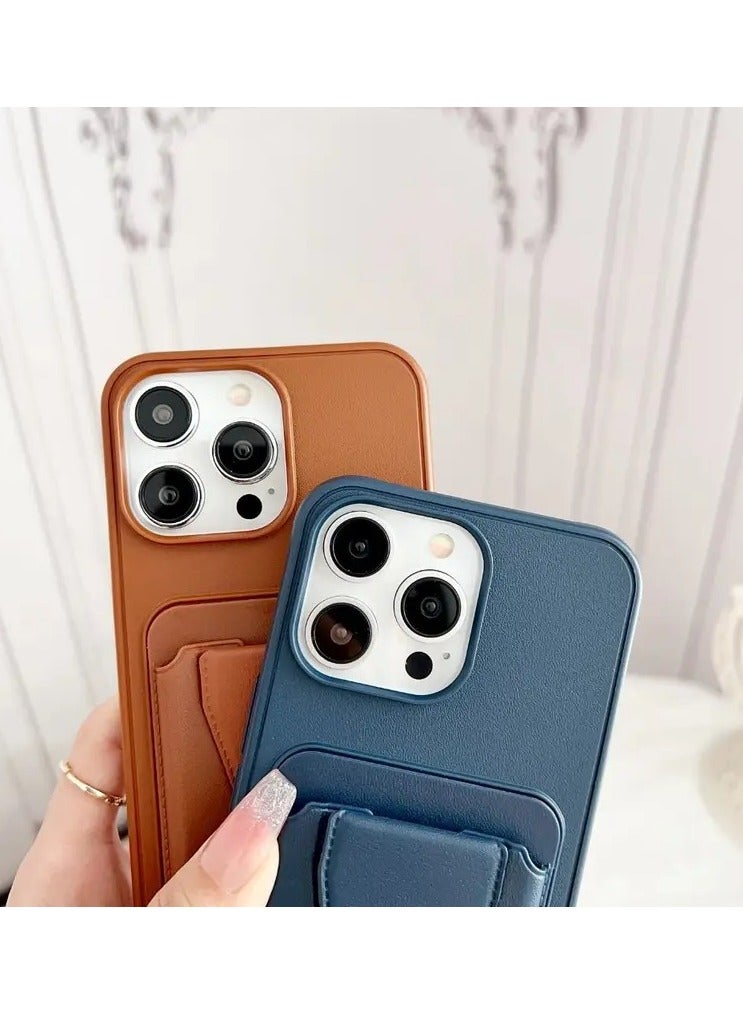 Leather back cover with card wallet Foldable Shockpoof Case compatible with Oppo Reno 11F (Brown) - Image 5