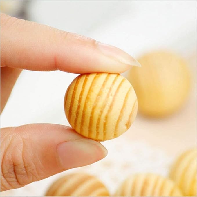 VEDHAK VEDHAK Natural Red Wood Cedar Balls For Pest Control Garments Closets Wardrobe Fragrance Clothes Freshener Moth Protection Wooden Cedar Balls Combo6 pcs - Image 2