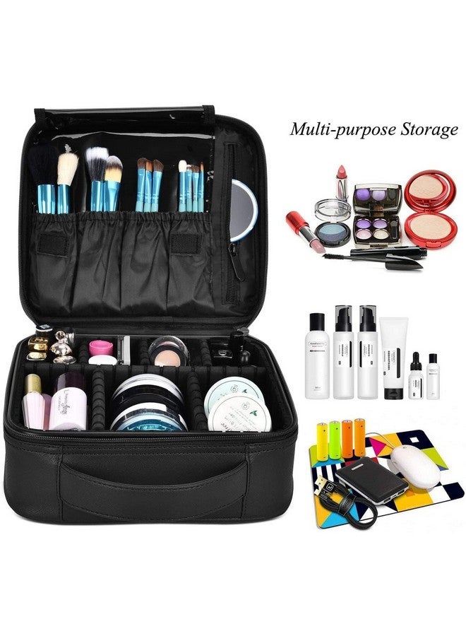 NitevoMakeup Train Case - Professional Cosmetic Organizer Makeup Artist Box with Adjustable Dividers for Women - Black & White (10 Inch) - Image 4