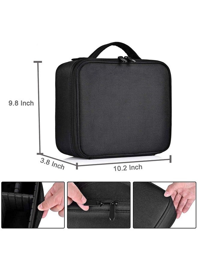 NitevoMakeup Train Case - Professional Cosmetic Organizer Makeup Artist Box with Adjustable Dividers for Women - Black & White (10 Inch) - Image 5
