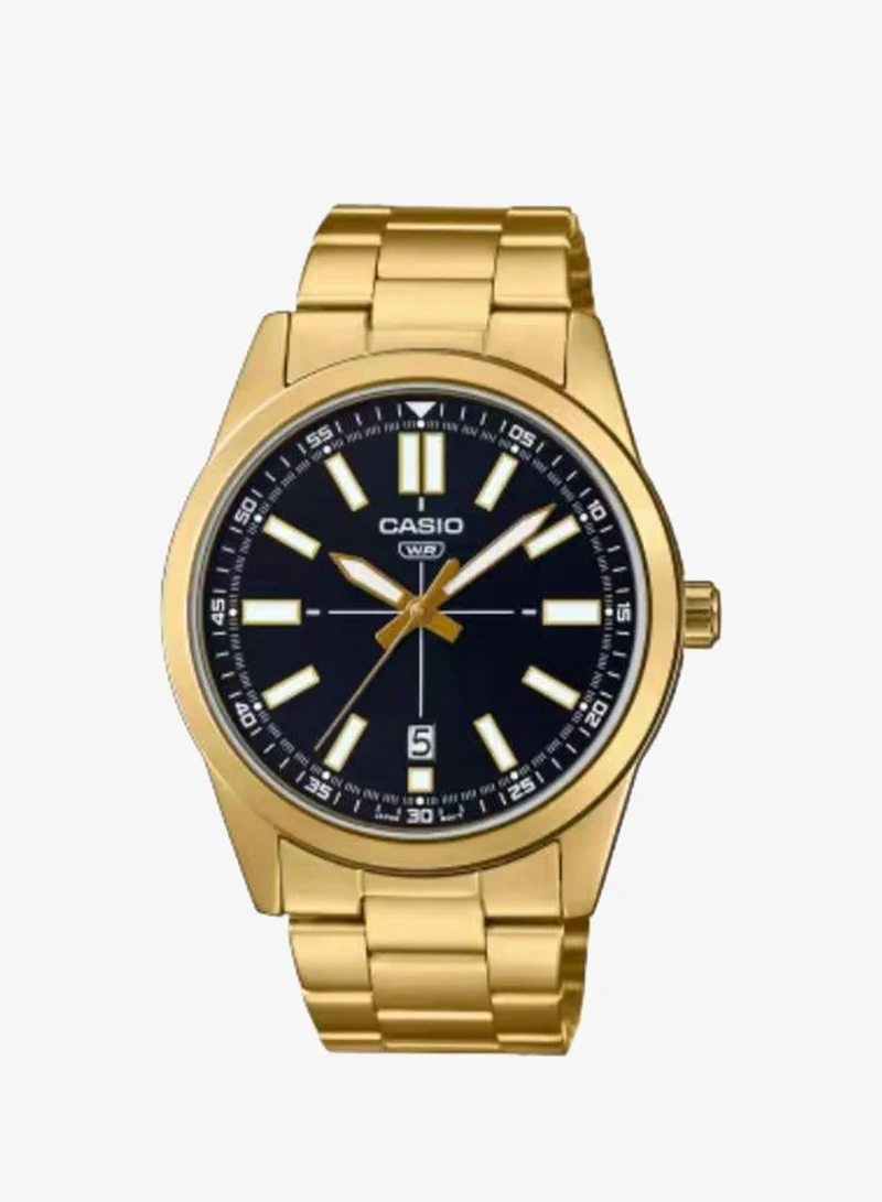 كاسيو Men's Analog Display Watch With Gold Stainless Steel Strap - MTP-VD02G-1EUDF