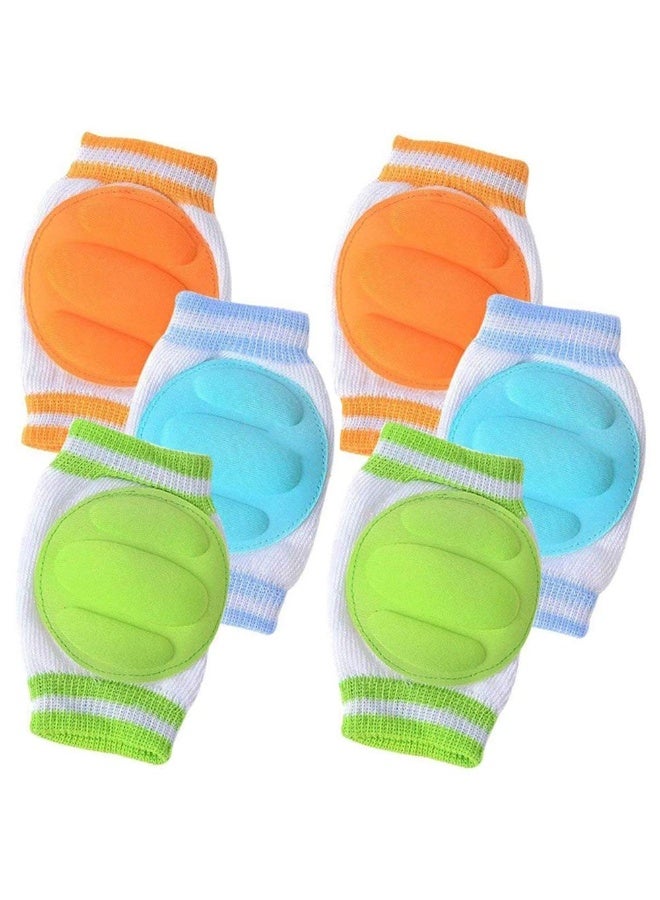 Amyzor 3 Pairs Baby Knee Pads for Crawling - Adjustable Breathable Waterproof Safety Protector, Anti-Slip Elastic Knee Elbow Pads Cushion for Babies, Toddlers, Infants, Boys, Girls, Kids - Image 1