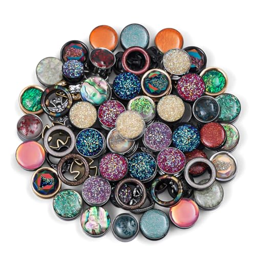 TBOSEN 10 Pairs Stainless Steel | Wood Random Colors Ear Gauges Tunnels Plugs Body Piercing Lucky Bag 2g-1 inch - Image 1