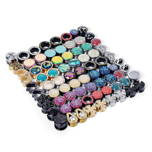 TBOSEN 10 Pairs Stainless Steel | Wood Random Colors Ear Gauges Tunnels Plugs Body Piercing Lucky Bag 2g-1 inch - Image 2