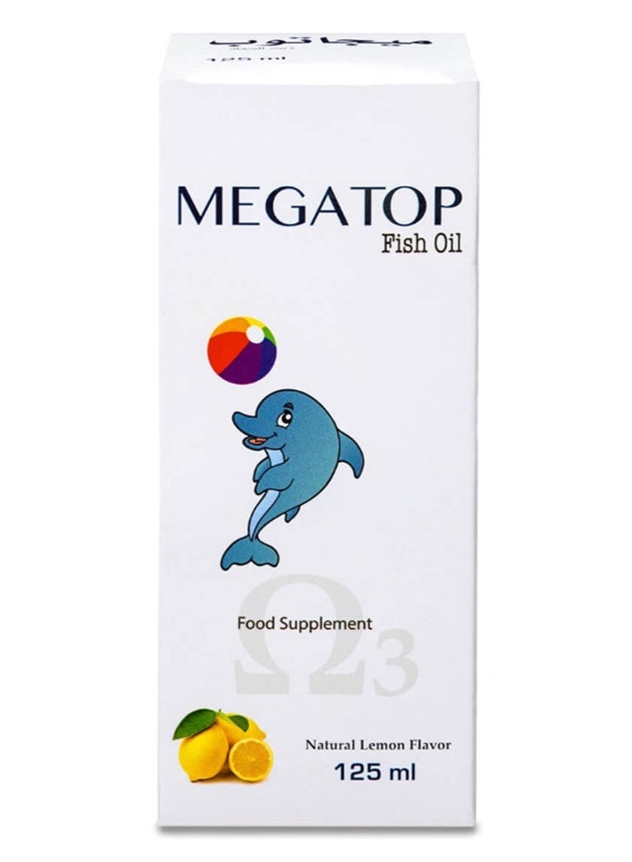 Megatop Omega 3 Fish Oil 125 ml Lemon Liquid - Image 1