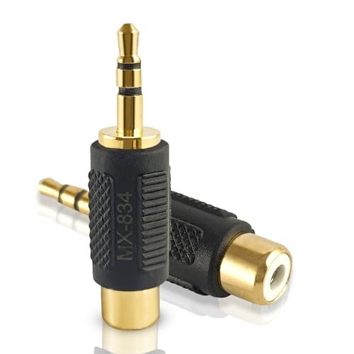 MX 3.5mm Stereo Male to Dual 3.5mm Female Audio Adapter – Gold Plated Jack Splitter Converter for Smartphone, Tablet, Laptop, TV, PC, Speakers & Amplifier (Pack of 1) - Image 1