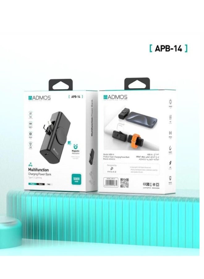 Admos - ADMOS 5000mah Dual Lightning Type-C Power Bank - Image 1