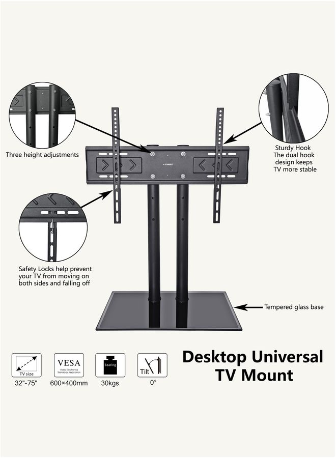 Desktop Universal High-Quality TV Stand – Fits Most 32–75 Inch Plasma/LCD Screens  - Image 3